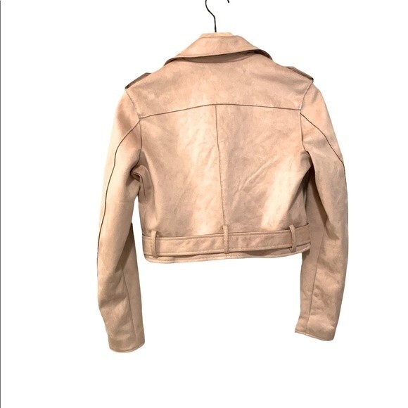 Saks Fifth Avenue Faux Pink Suede Moto Jacket. Size Small. EXCELLENT CONDITION! - Picture 2 of 7